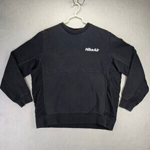 Nike Air Sweatshirts Mens L Black Fleece Crew Pull Over